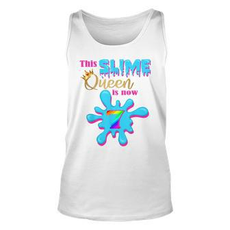 7 Yrs Old Birthday Party 7Th Bday 2013 This Slime Queen Is 7 Tank Top | Mazezy