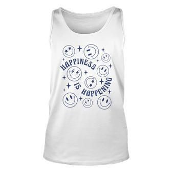 70S Yellow Smile Face Cute Peaceful Happiness Aesthetic Unisex Tank Top | Mazezy