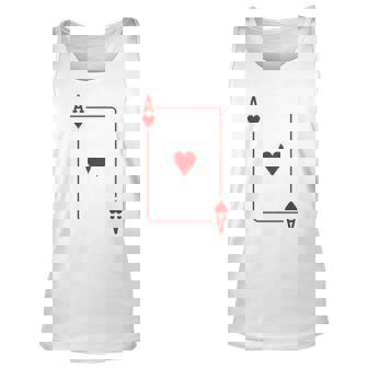 Ace Of Hearts Playing Card Poker Player Halloween Costume Unisex Tank Top - Thegiftio UK