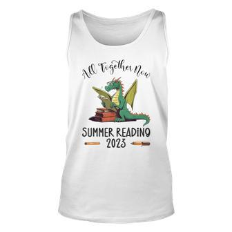 All Together Now Summer Reading 2023 Book Dragon Read Book Unisex Tank Top | Mazezy