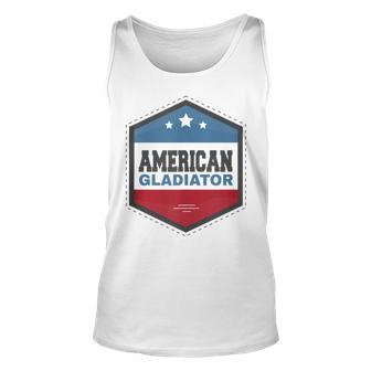American Gladiator Usa Flag Gym Sports Quote Humor Tank Top - Seseable