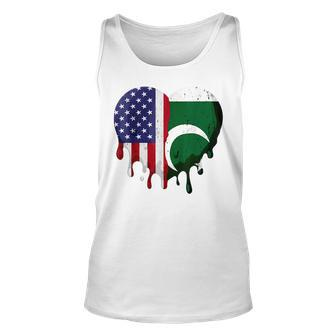 American Pakistani Heritage Month Pakistan Flag Heart Unisex Tank Top - Thegiftio UK