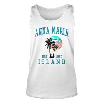 Anna Maria Island Florida Vintage Beach Palm Trees Summer Unisex Tank Top - Seseable