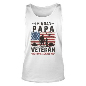 Army Veterans Im A Dad Papa And Veteran Fathers Day Men Unisex Tank Top | Mazezy