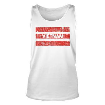 Asia Vietnamese Vietnam Viet Pride Proud Flag Red Stripes Unisex Tank Top | Mazezy