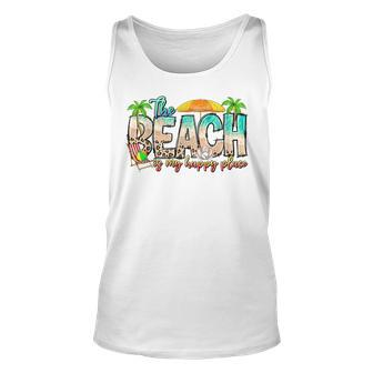 The Beach Is My Happy Place Vacation Summer Vacation Tank Top | Mazezy