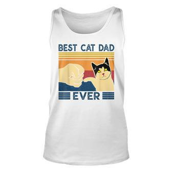 Best Cat Dad Ever Retro Vintage Cat Daddy Father Day Unisex Tank Top | Mazezy