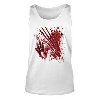 Blood Splatter Bloody Handprint Red Hand Zombie Outbreak Tank Top - Monsterry AU