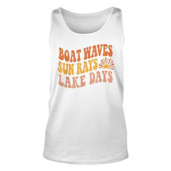 Boat Waves Sun Rays Lake Days Cute Retro 70S Summer Vacation Unisex Tank Top - Monsterry DE