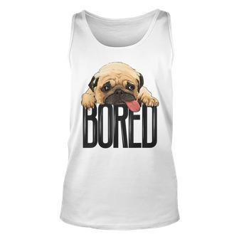 Bored Pug Dog Dog Lovers Dog Paw Lovers For Pug Lovers Tank Top | Mazezy