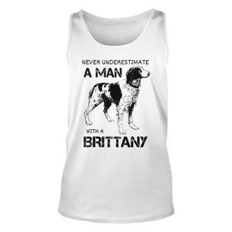 Brittany Spaniel Dad Funny Gifts For Dad Unisex Tank Top | Mazezy