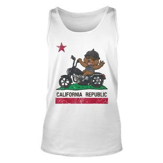 California Republic Flag  Bear Biker Motorcycle Unisex Tank Top