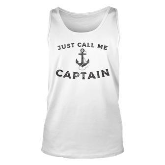 Call Me Captain Boat Pontoon Sailor Anchor Nautical Sailing Tank Top | Mazezy