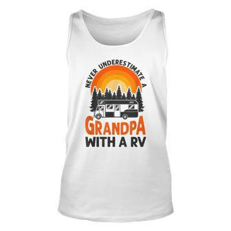Camping Never Underestimate Grandpa Rv Motorhome Grandpa Tank Top | Mazezy