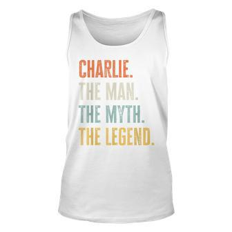 Charlie The Best Man Myth Legend Funny Best Name Charlie Unisex Tank Top | Mazezy
