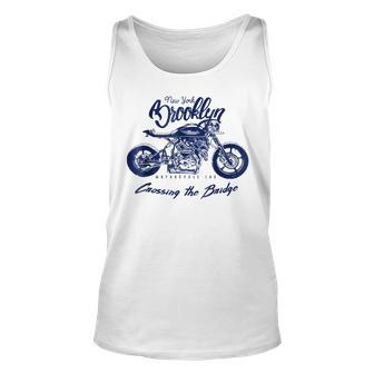 Chases | Motorcycle | Brooklyn Bridge Nyc Unisex Tank Top | Mazezy