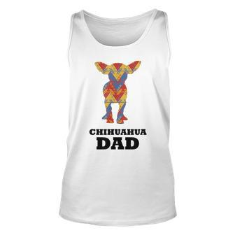 Chihuahua Dad Mexican Blanket Dog Silhouette Unisex Tank Top | Mazezy