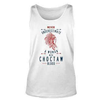 Choctaw Native American Indian Woman Never Underestimate Native American Tank Top | Mazezy
