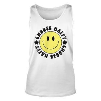 Choose Happy 70S Yellow Smile Face Cute Smiling Face Tank Top - Monsterry CA