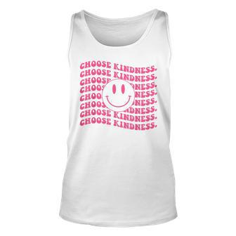 Choose Kindness Pink Smile Face Preppy Aesthetic Trendy Unisex Tank Top | Mazezy