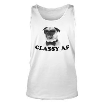 Classy Af Sunglasses Bowtie Pug Graphic For Pug Lovers Tank Top | Mazezy