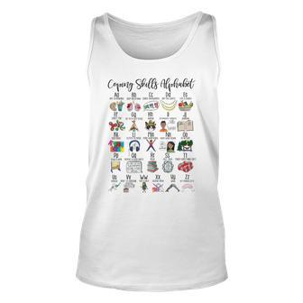 Coping Skills Alphabet Mental Health School Counselor Psy Unisex Tank Top | Mazezy