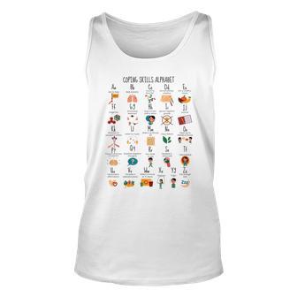 Coping Skills Alphabet School Counselor Mental Health School Unisex Tank Top - Seseable