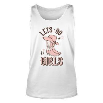 Cowgirl Boots Lets Go Girls Howdy Western Cowgirl Unisex Tank Top | Mazezy CA