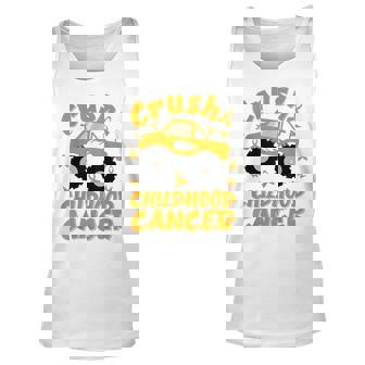 Crush Childhood Cancer Awareness Monster Truck & Gold Ribbon Tank Top | Mazezy