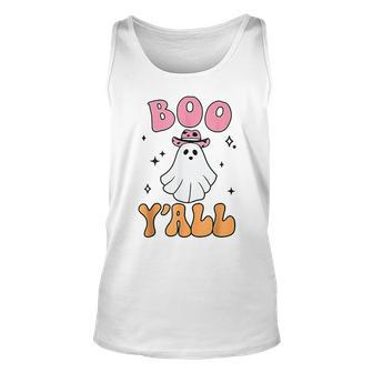 Cute Boo Y’All Western Country Ghost Halloween Tank Top - Seseable