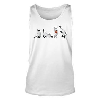 Cute Ghost Cat Halloween Outfit Costumes Ghost Tank Top - Monsterry DE
