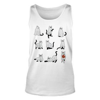 Cute Ghost Cat Halloween Outfit Costumes Tank Top | Mazezy
