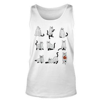 Cute Ghost Cat Halloween Outfit Costumes Tank Top - Thegiftio UK