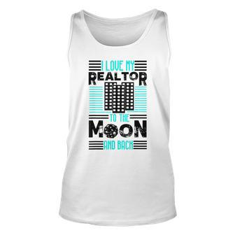 Cute Glam I Love My Realtor To The Moon And Back Gift Unisex Tank Top | Mazezy CA
