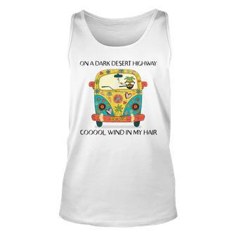 On A Dark Desert Highways Coool Wind In My Hair Cool Hipster Tank Top | Mazezy