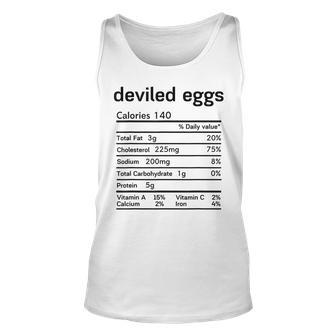 Deviled Egg Nutrition Facts Funny Thanksgiving Dinner Unisex Tank Top | Mazezy