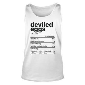 Deviled Egg Nutrition Facts Funny Thanksgiving Xmas Unisex Tank Top | Mazezy