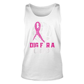 Dig For A Cure Breast Cancer Awareness Volleyball Pink Tank Top | Mazezy