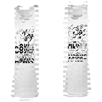 Dogs & Books Thats Happiness Book Reading Books Dog Lover Reading Tank Top | Mazezy