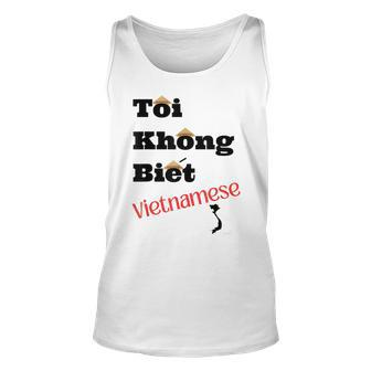 I Don't Know Vietnamese Black Lettering Tank Top - Monsterry UK