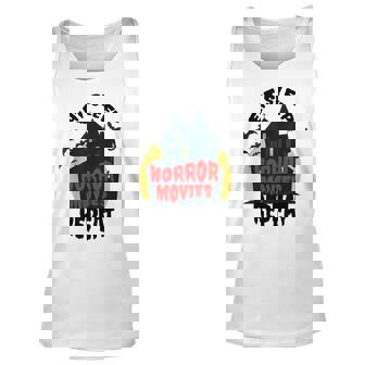 Eat Sleep Horror Movies Repeat Scary Apparel Scary Tank Top | Mazezy