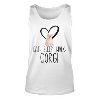 Eat Sleep Walk Corgi Dog Unisex Tank Top | Mazezy