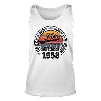 Epic Since September 1958 65Th Birthday 65 Years Old Unisex Tank Top | Mazezy