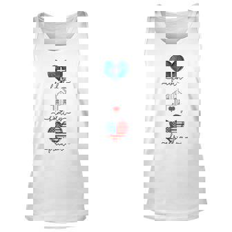 Faith Family Freedom Hearts 4Th Of July Patriotic Flag Unisex Tank Top - Thegiftio UK
