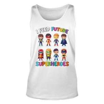 I Feed Future Superheroes School Lunch Lady Squad Tank Top | Mazezy