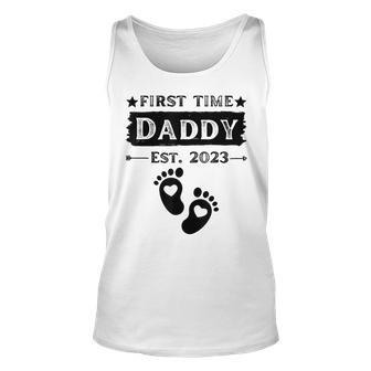First Time Daddy 2023 For Grandfather Funny Fathers Day Men Unisex Tank Top | Mazezy UK