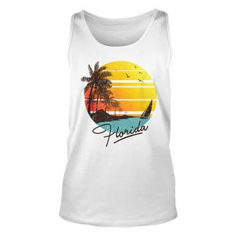 Florida Sunshine State Retro Summer Tropical Beach Florida & Merchandise Tank Top | Mazezy