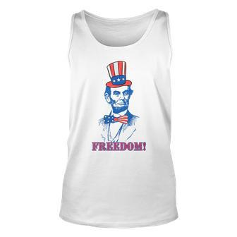 Freedom Abraham Lincoln Independence Day 4 Of July Freedom Tank Top | Mazezy