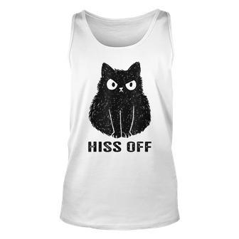 Funny Black Cat Hiss Off Meow Cat Unisex Tank Top | Mazezy