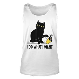 Funny Black Cat I Do What I Want Cat Lover Gifts Unisex Tank Top - Seseable